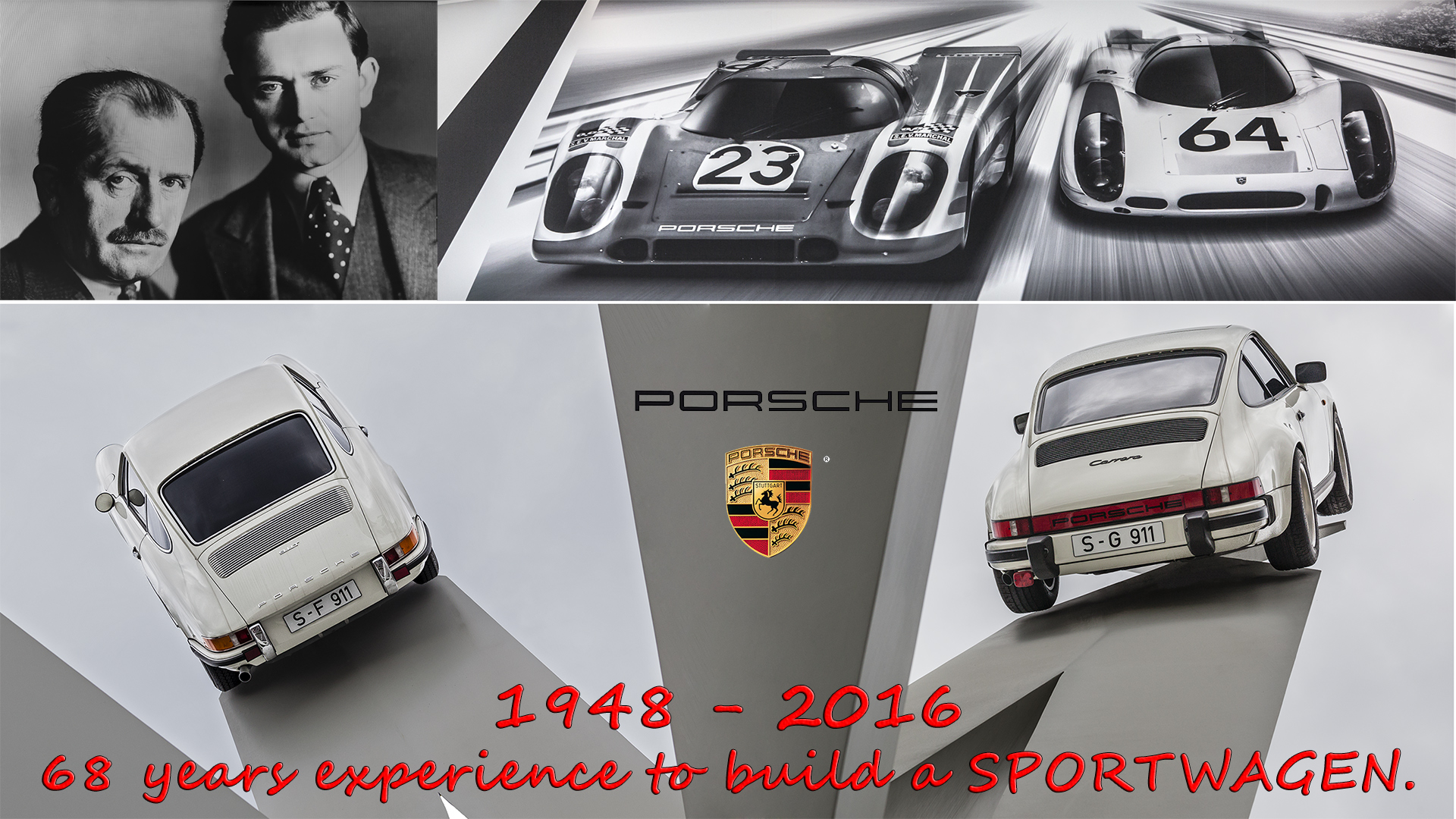Ferdinand und Ferry PORSCHE, die beiden Gründer des MYTHOS PORSCHE.