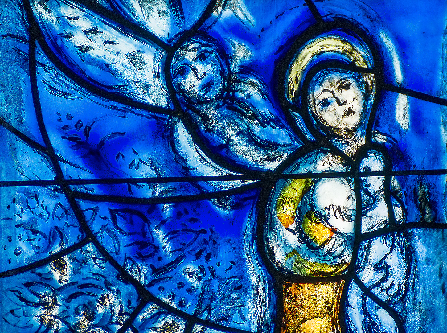 Marc Chagall, MZ Sankt Stephan: Maria mit dem Kind, Ausschnitt aus "Gott ist die Liebe - der Gottesknecht Christus".