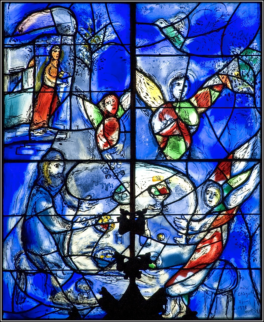 Marc Chagall, MZ Sankt Stephan, Verheißung an Abraham und Sara.