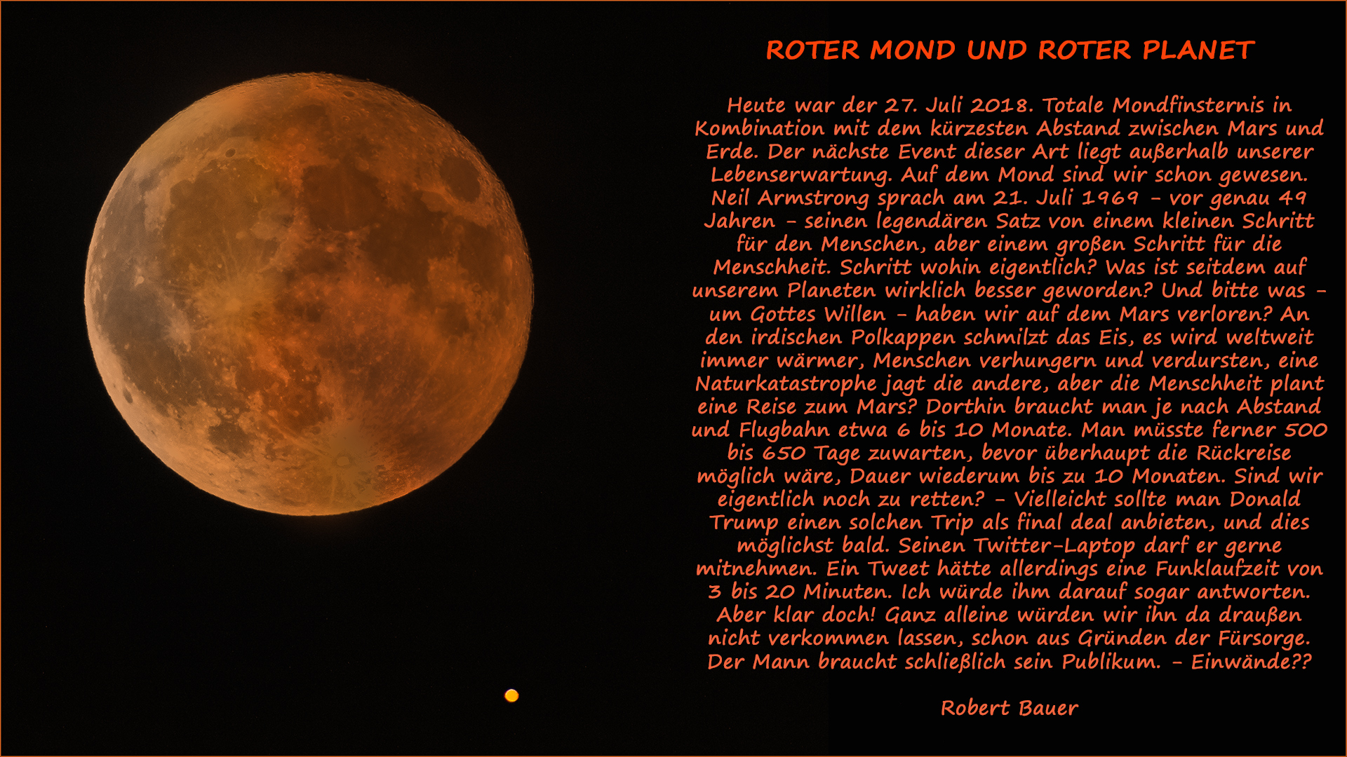 Roter Mond und Roter Planet