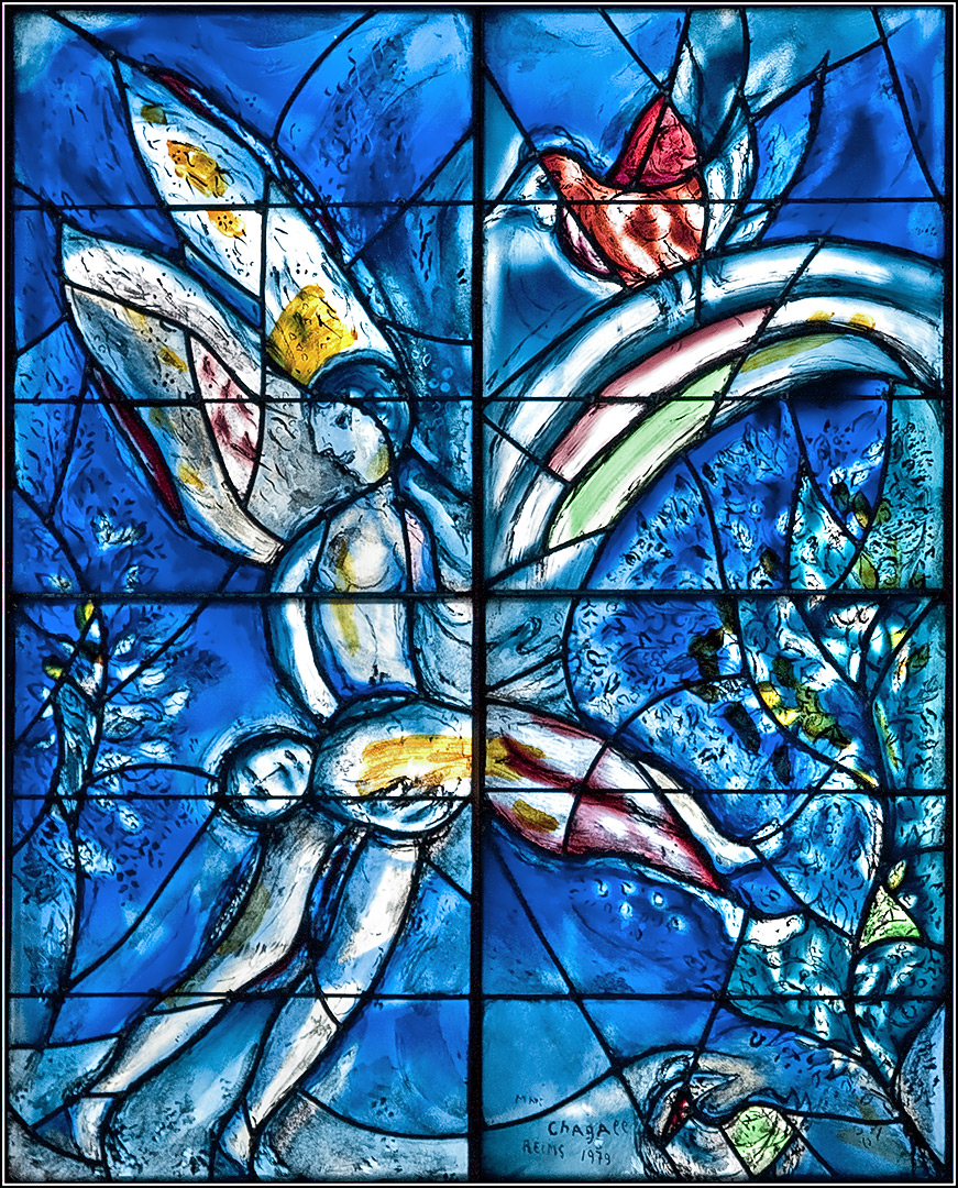 Marc Chagall: Jahwe nahm den Menschen und setzte ihn in den Garten Eden.