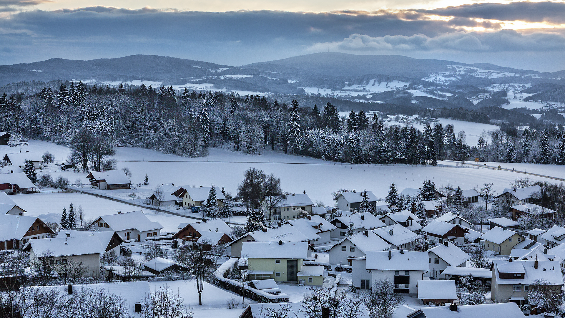 Winter im Bayerischen Wald.