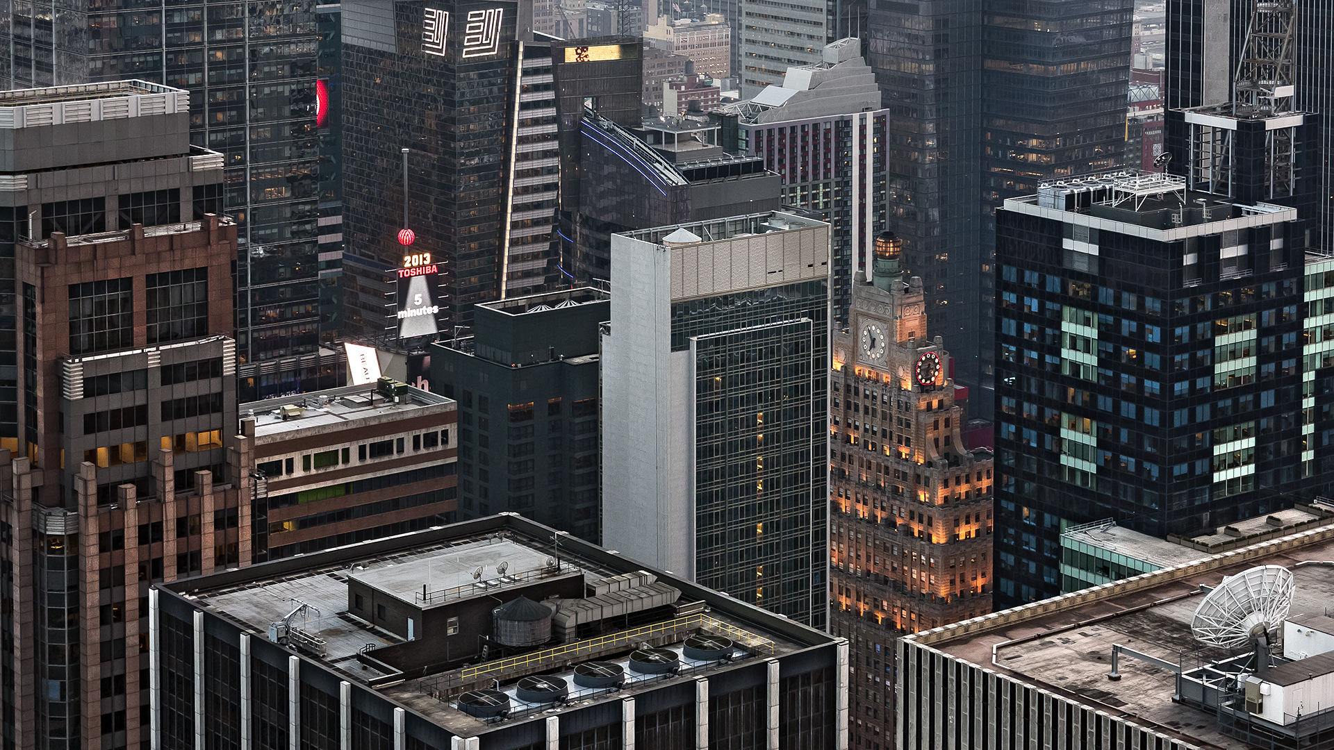 New York Manhattan, Top of the Rock: Blick zum Times Square.