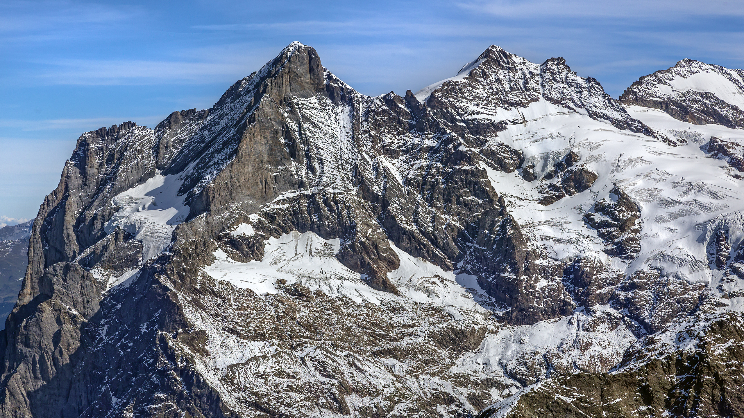 Wetterhorngruppe: Wetterhorn, Mittelhorn und Rosenhorn.