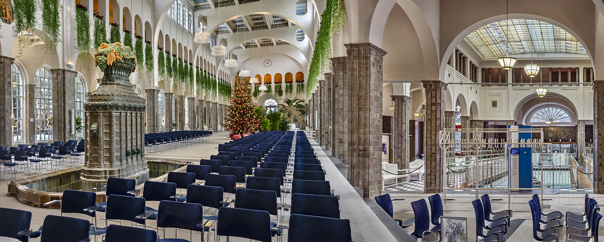 Virtuelle Neukomposition: Wandelhalle und Trinkhalle.