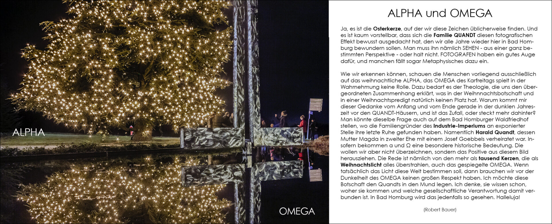 Weihnachtsbaum der 1000 Lichter vor den Quandt-Häusern, Bad Homburg.