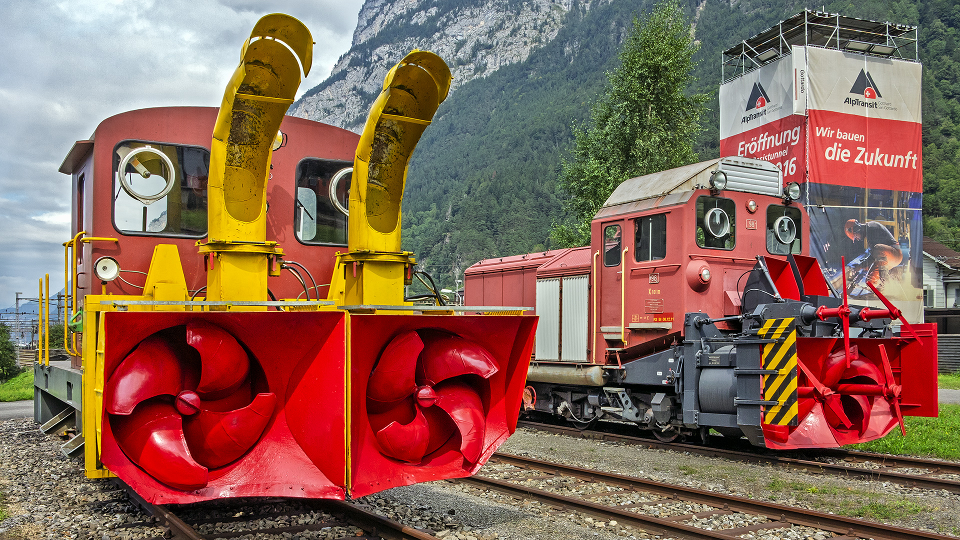 Erstfeld, Startpunkt der alten Gotthardbahn-Strecke 1882 durch den Tunnel von Göschenen nach Airolo.