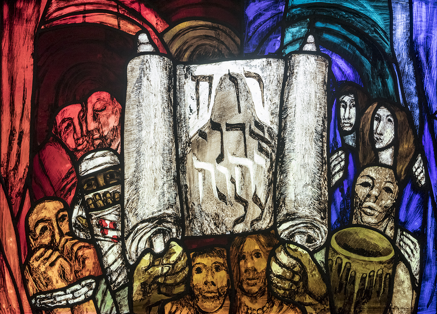 Sieger Köder - Belebung: Der Prophet Ezechiel weissagt über die toten Gebeine , die das verbannte Volk Israel bedeuten.
