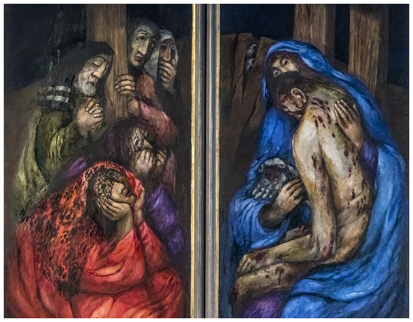 Sieger Köder, Rosenberger Emmaus-Altar (Außenflügel)