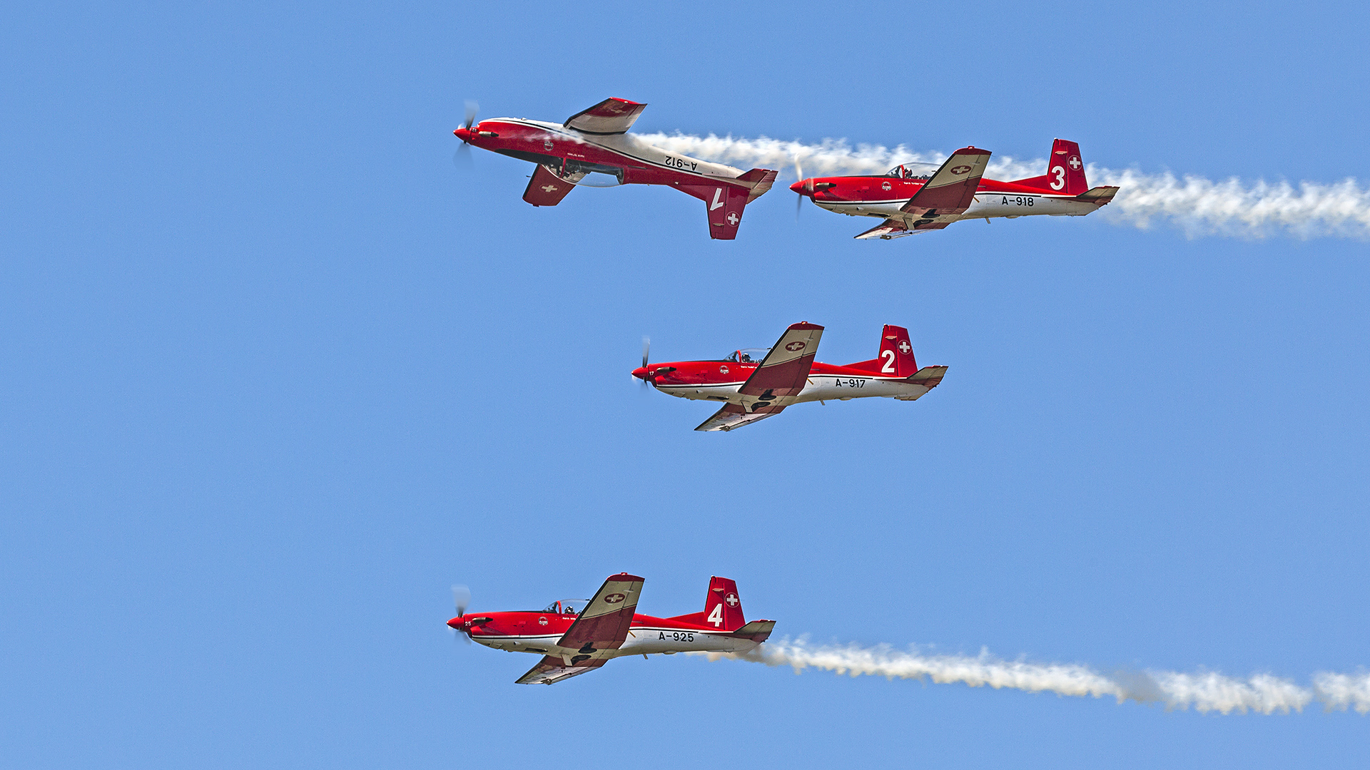Patrouille Swiss, PC7-Team, AIR14, Payerne.