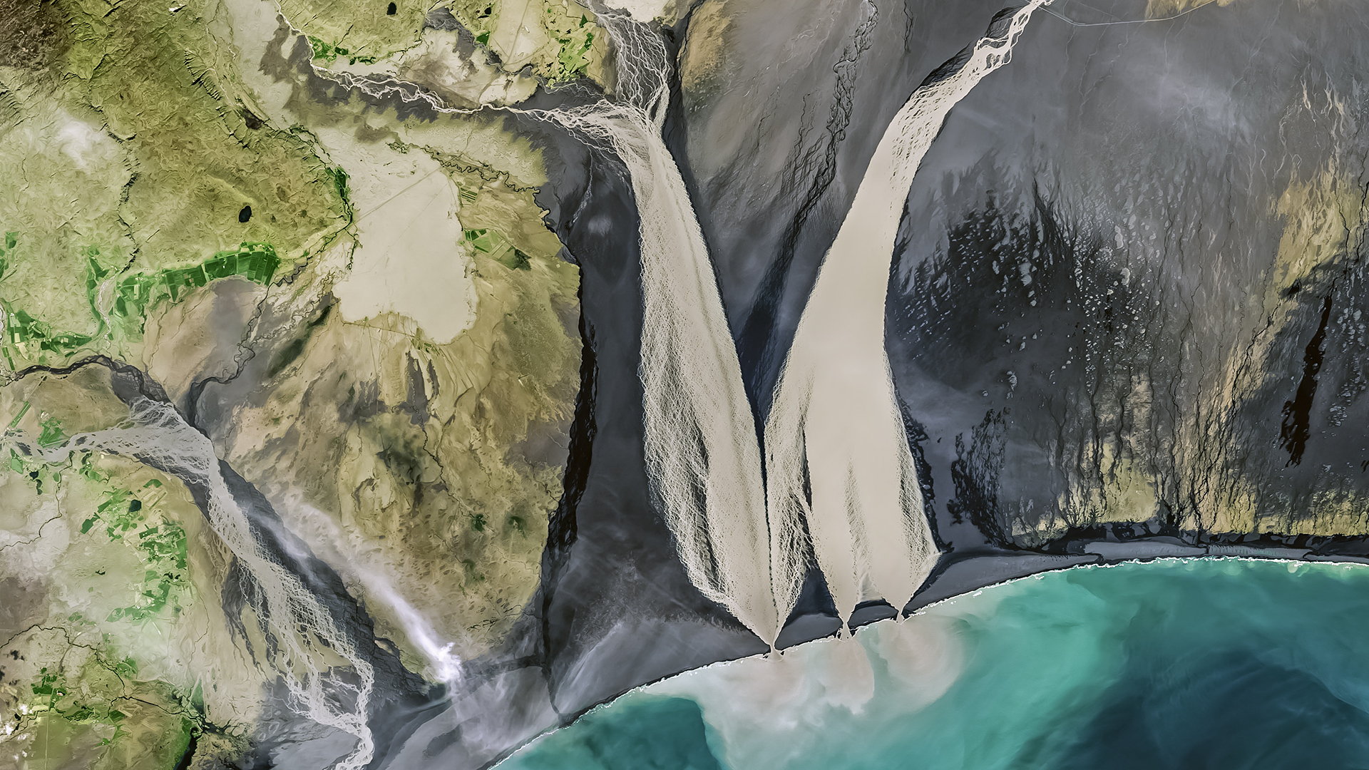 Sandur des Gletschers Skeiðarárjökull. Copyright: NASA Earth Observatory, free licence.