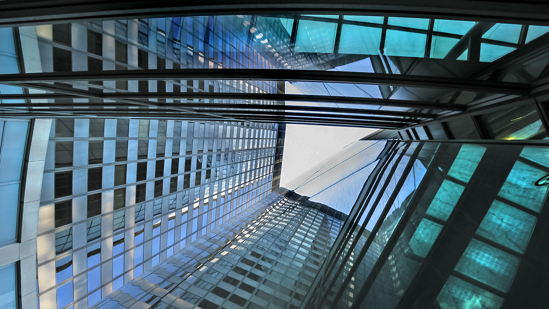 Innenfassade des Commerzbank-Towers, Frankfurt am Main.