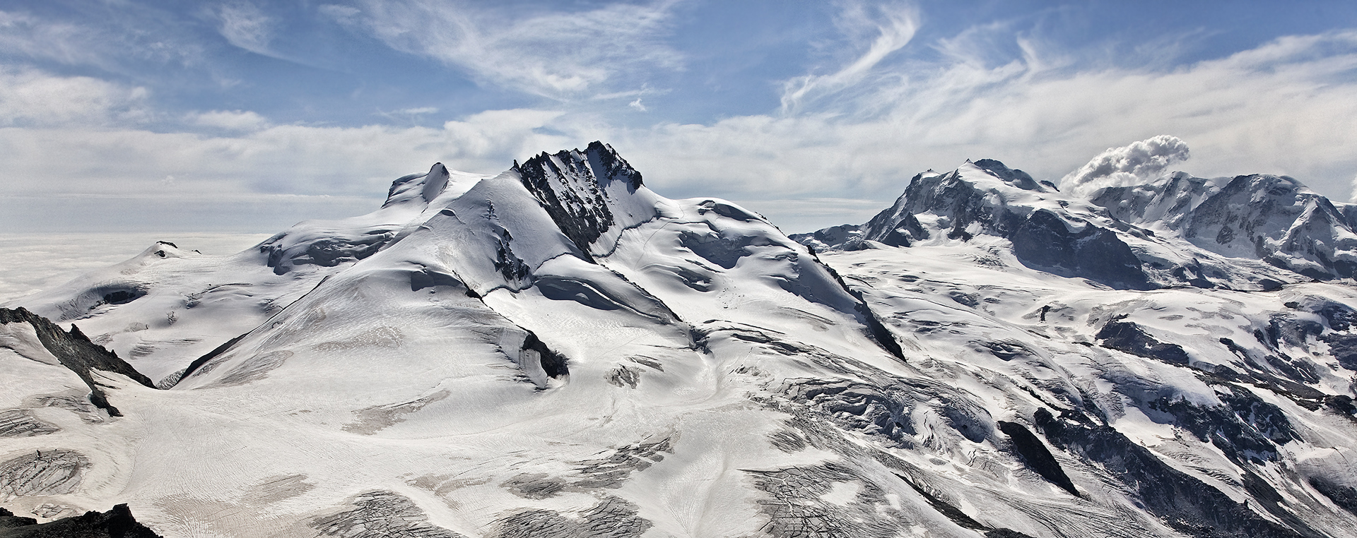 Rimpfischhorn, Allalinhorn, Monte Rosa Gruppe.