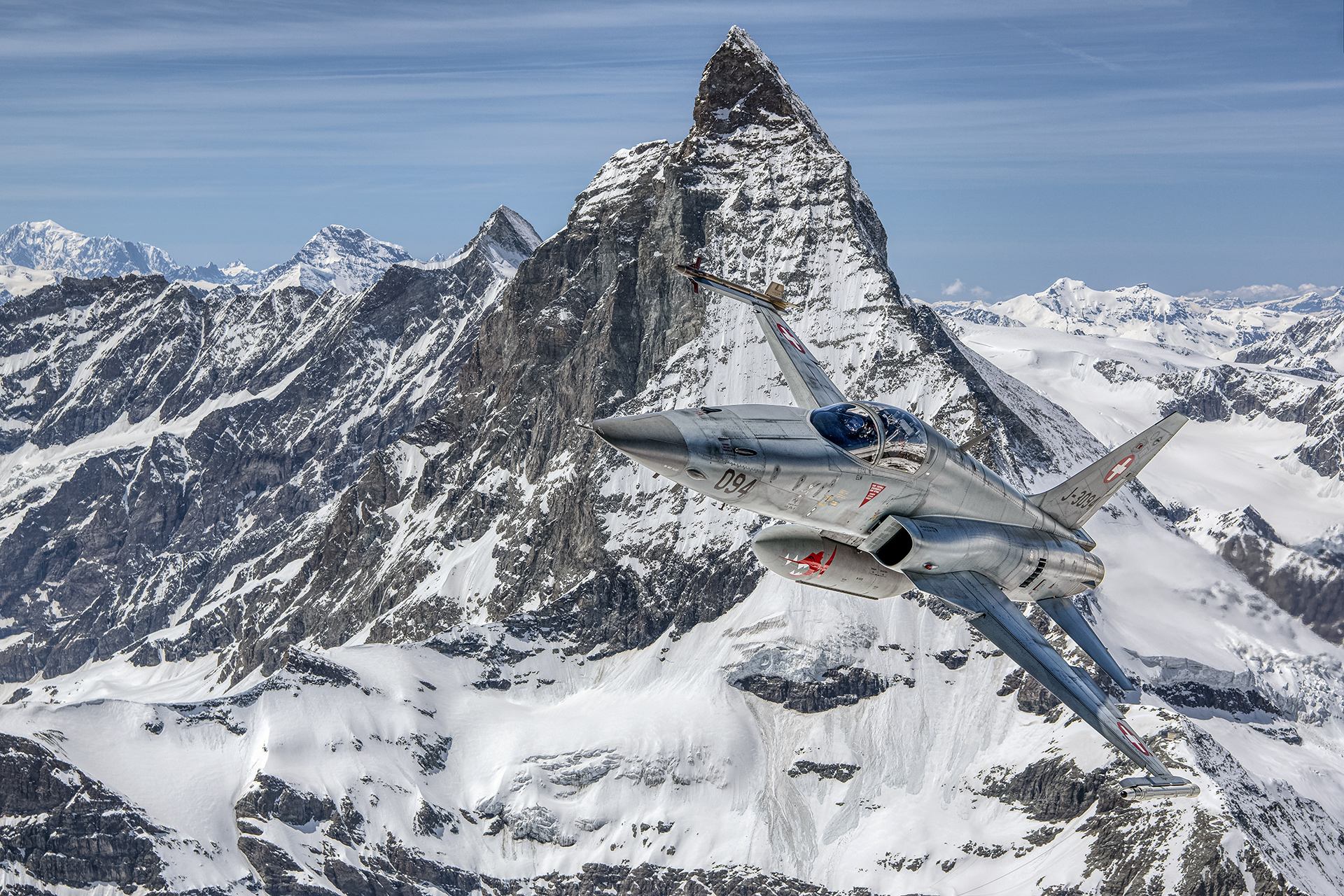 Kampfflugzeug, Northrop, Raumschutzjäger, Raumschutz, Berge, Matterhorn, Kampfjet, Air-to-air