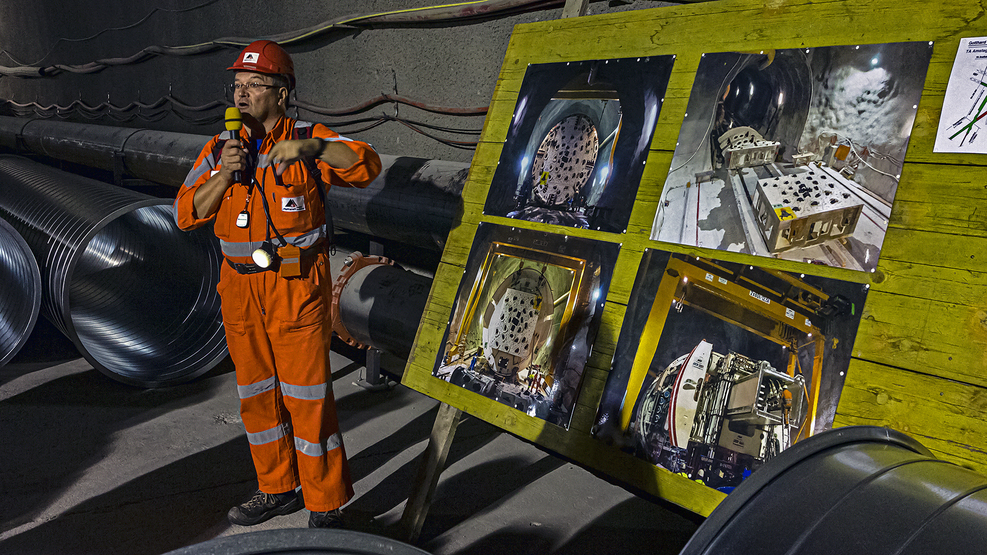 Die Bohrmaschine, das Herzstück im Tunnelbau.