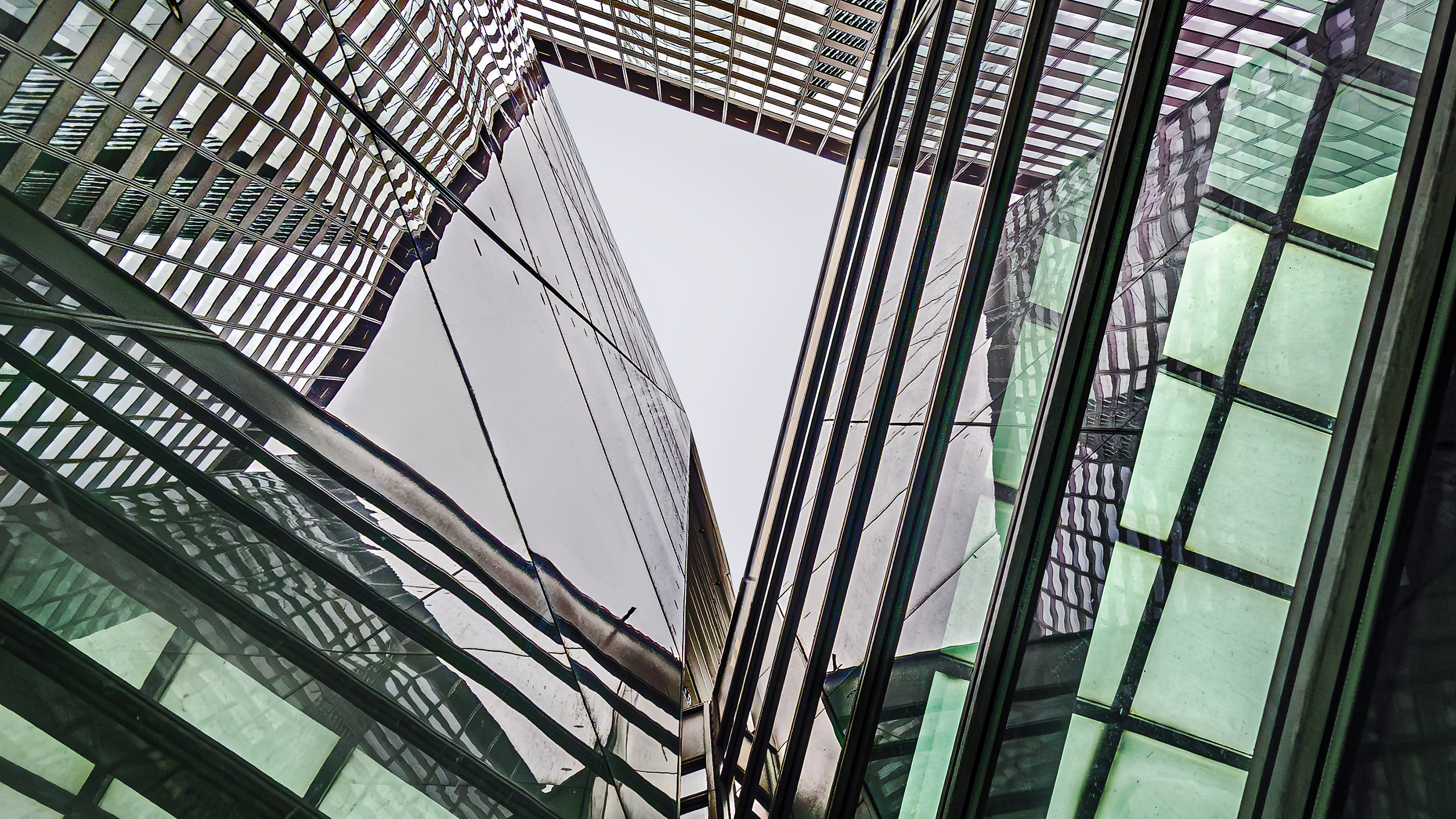 Innenfassade des Commerzbank-Towers, Frankfurt am Main.