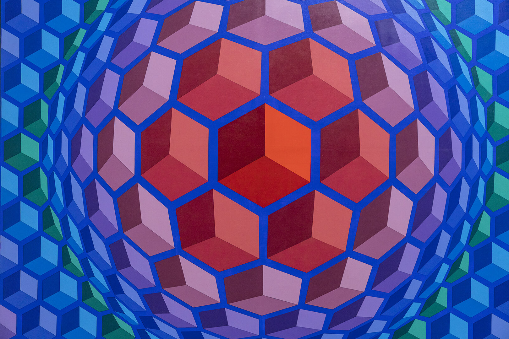Victor Vasarely: Im Labyrinth von Op-Art. Gekrümmte Würfel in Raum und Zeit.