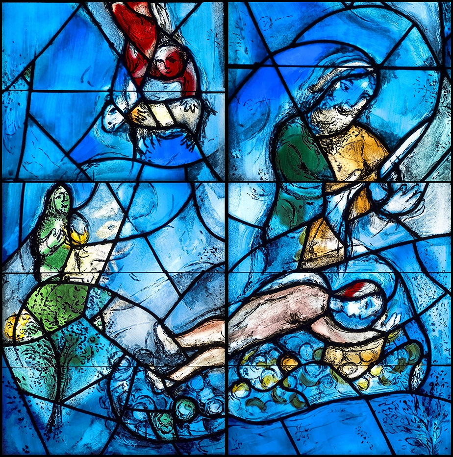 Marc Chagall, MZ Sankt Stephan, Abraham will Isaak dem Herrn opfern.