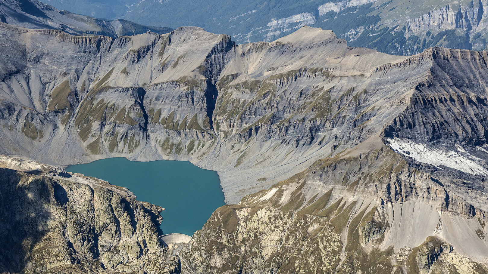 Stausee und Staumauer: Lac du Vieux Émosson