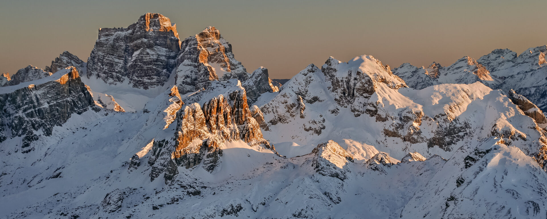 Sonnenuntergang am Monte Pelmo.