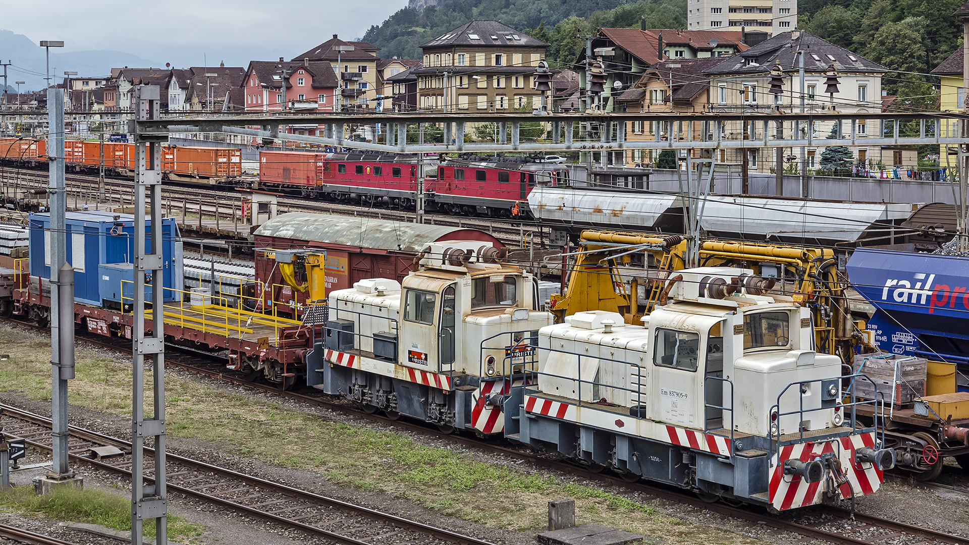 Erstfeld, Startpunkt der alten Gotthardbahn-Strecke 1882 durch den Tunnel von Göschenen nach Airolo.